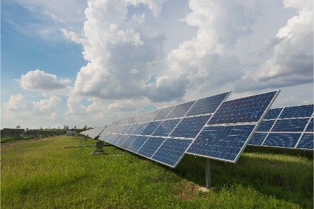 First row of photovoltaic panels installed at Tauhei solar farm
